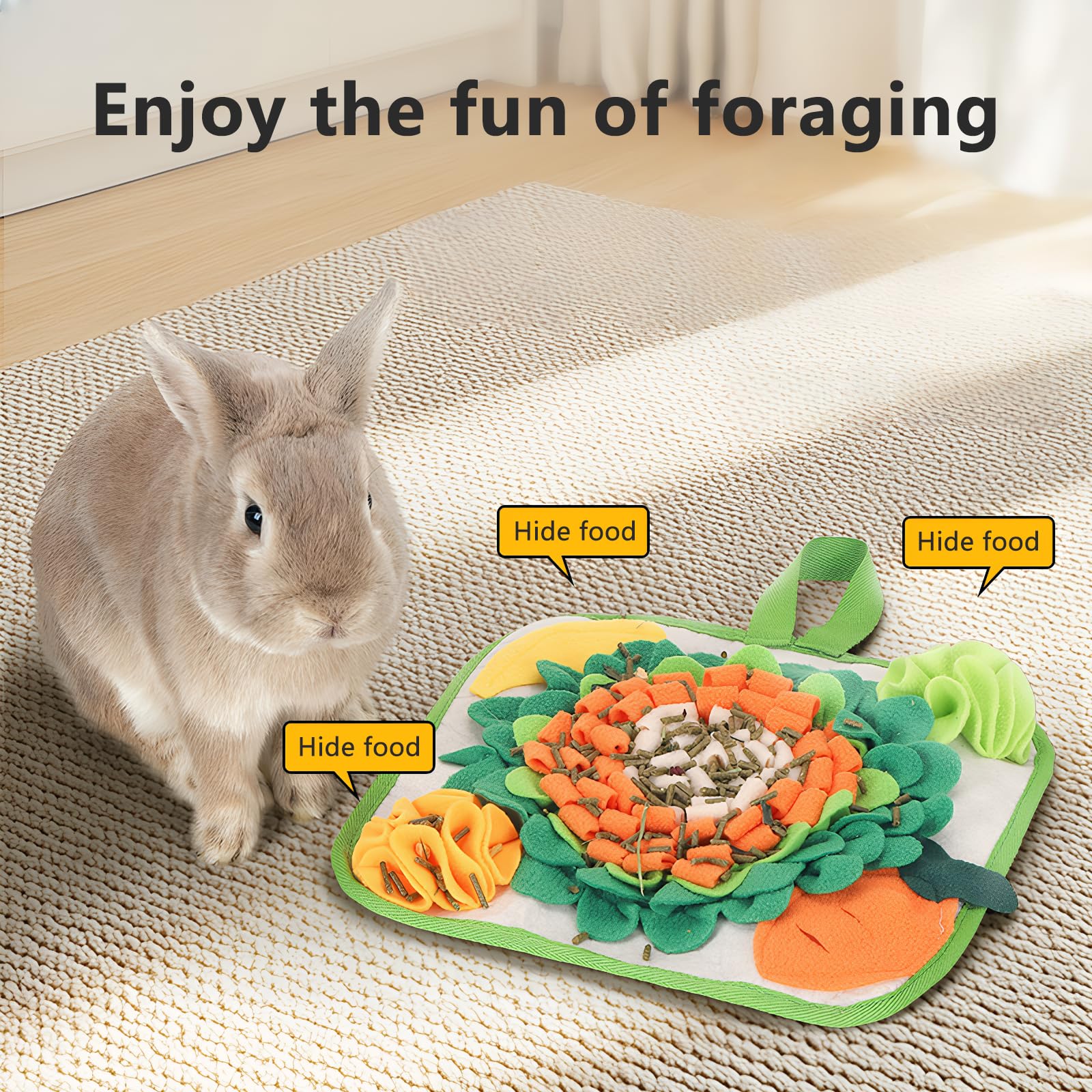 Fanlahmtasy manta de forraje lavable a máquina para conejos, limpieza rápida y higiene.