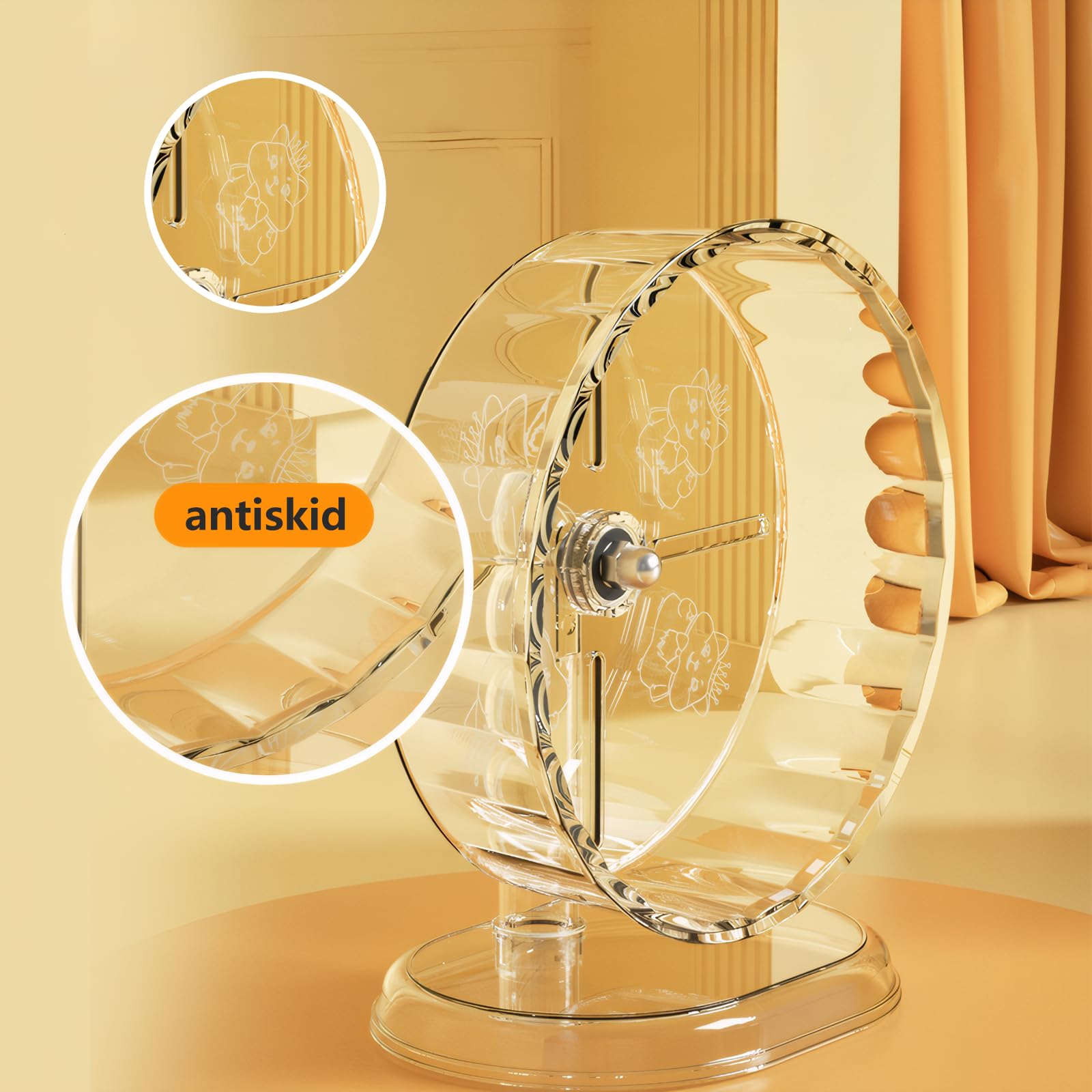 Rueda Fanlahmtasy diseño ergonómico para hámster sirio, movimiento cómodo.