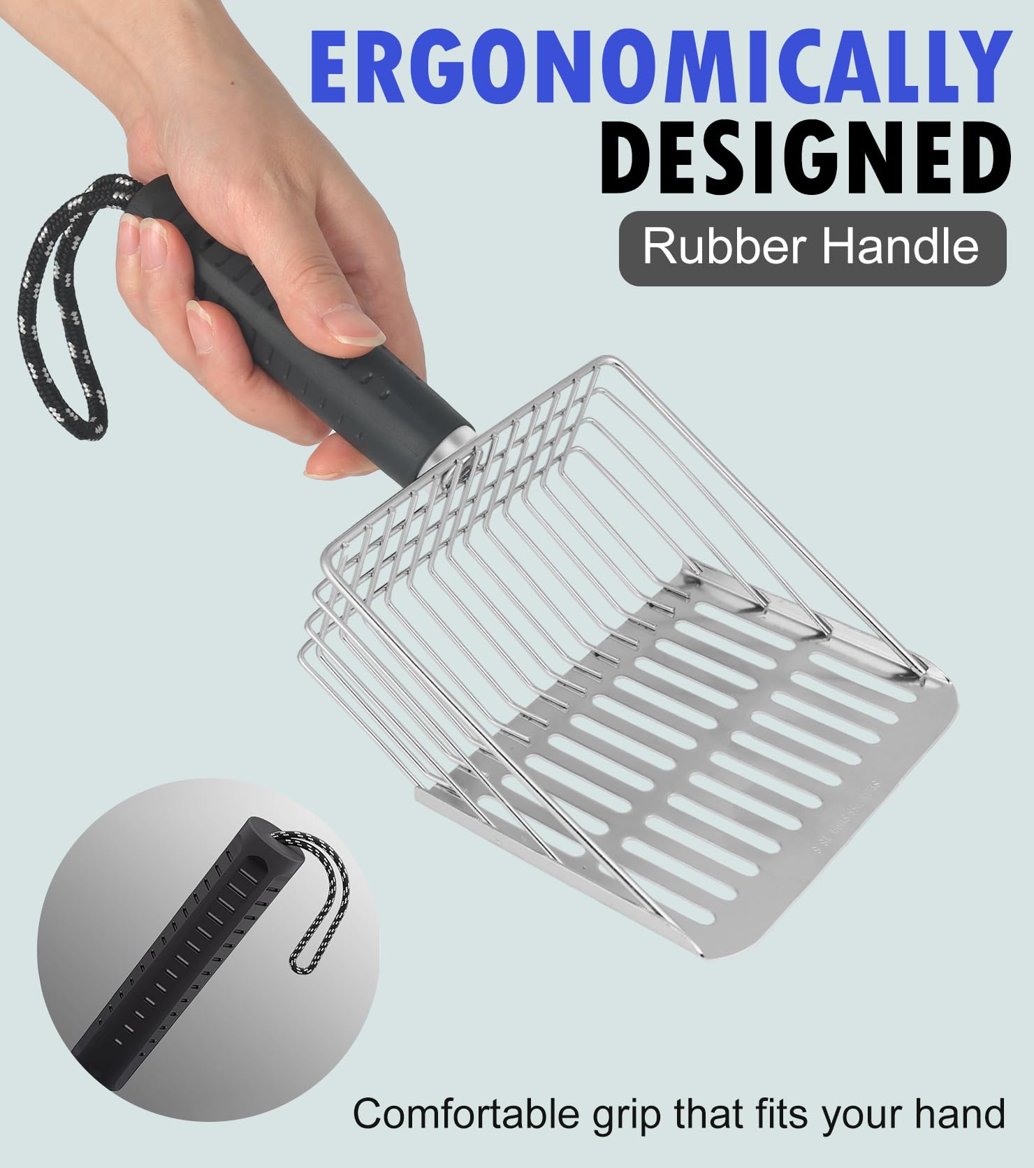 Cucharón Faoemsey diseno ergonomico para limpieza rápida.