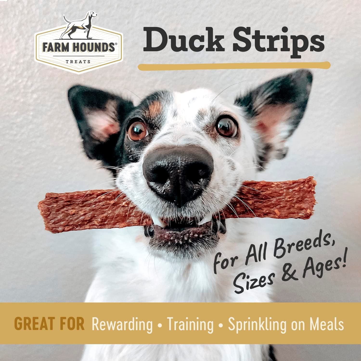 Farm Hounds Duck Strips, ingredientes naturales sin aditivos, para una merienda saludable.