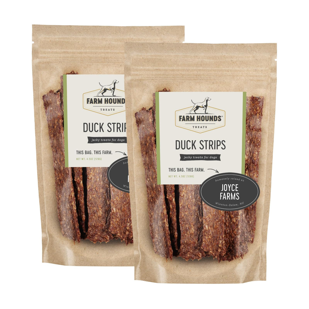 Farm Hounds Duck Strips, pack doble, tiras de pato para perros, ideal como recompensa de entrenamiento.