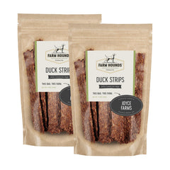 Farm Hounds Duck Strips, pack doble, tiras de pato para perros, ideal como recompensa de entrenamiento.