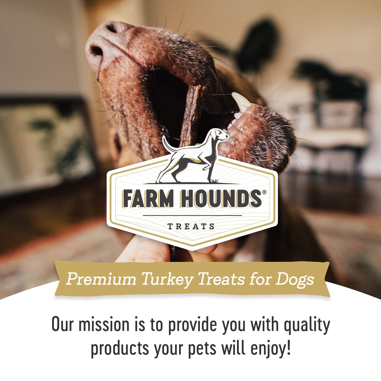 Farm Hounds packaging shows humane sourcing from American farmers.