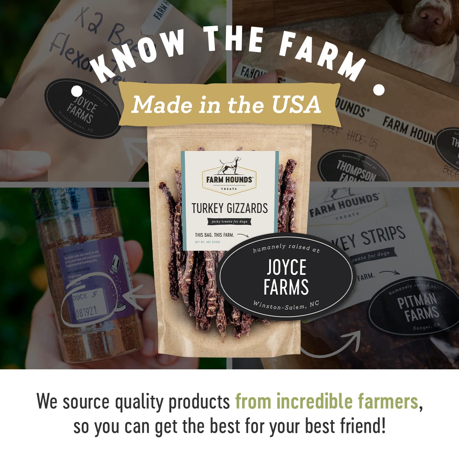 Farm Hounds 4oz pouch with humanely raised turkey, daily treat.