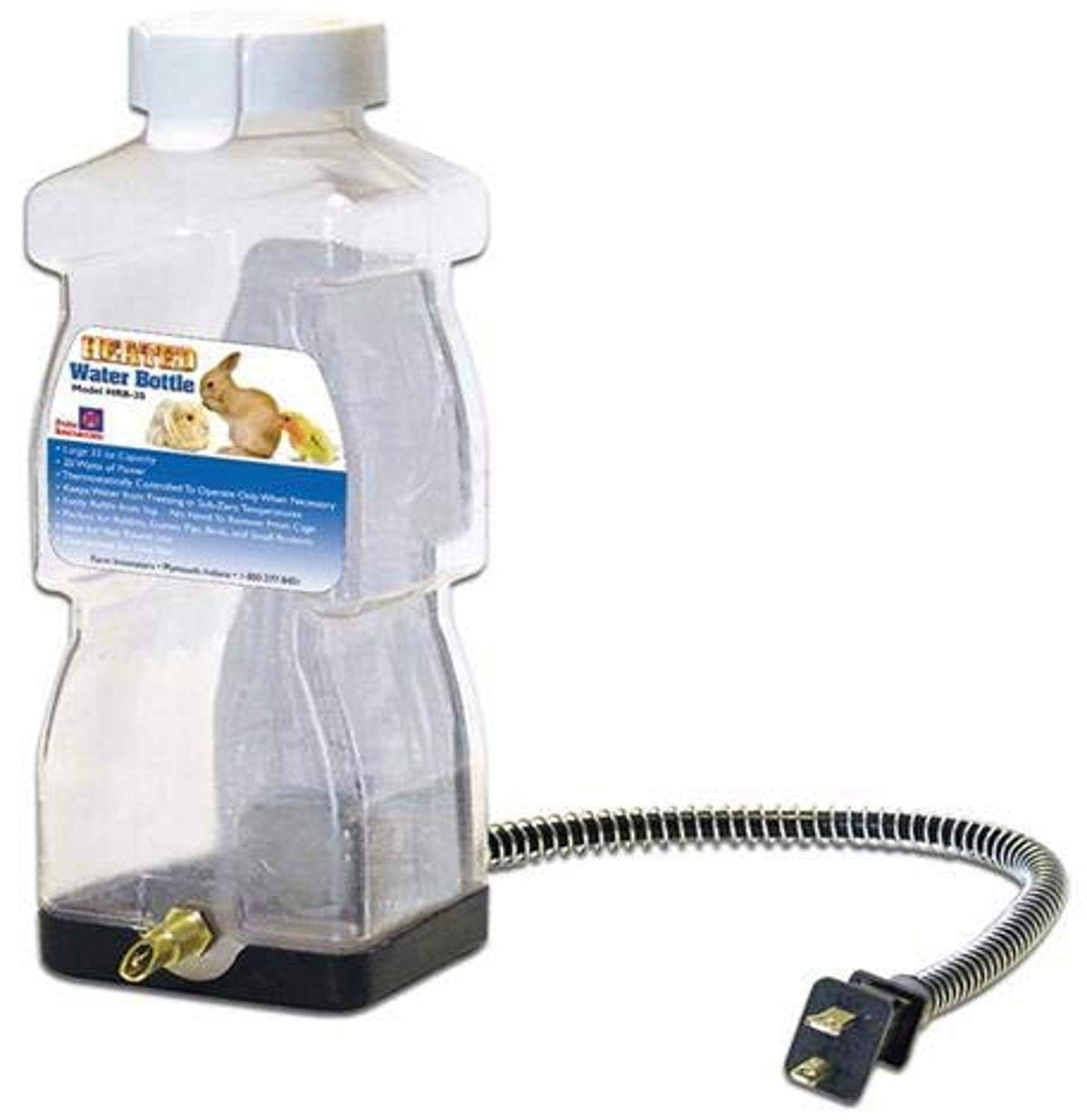 Farm Innovators HRB-20: botella de agua caliente para conejos, mantiene el agua estable en frío.