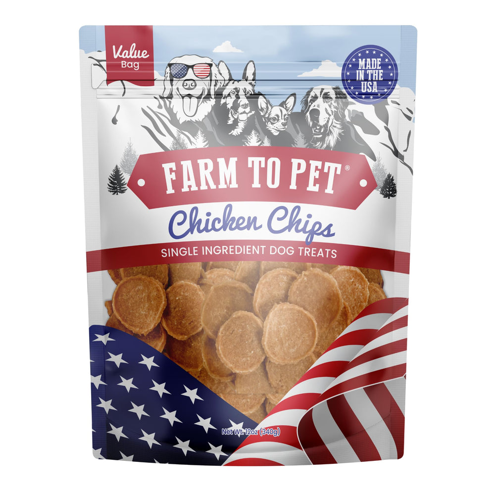 Farm To Pet chips de pollo 12oz, ideal para entrenamiento
