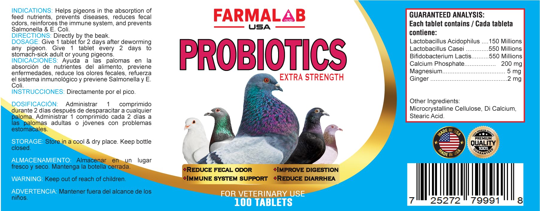 Farmalab Probióticos Extra aplicación directa por pico para dosis rápida