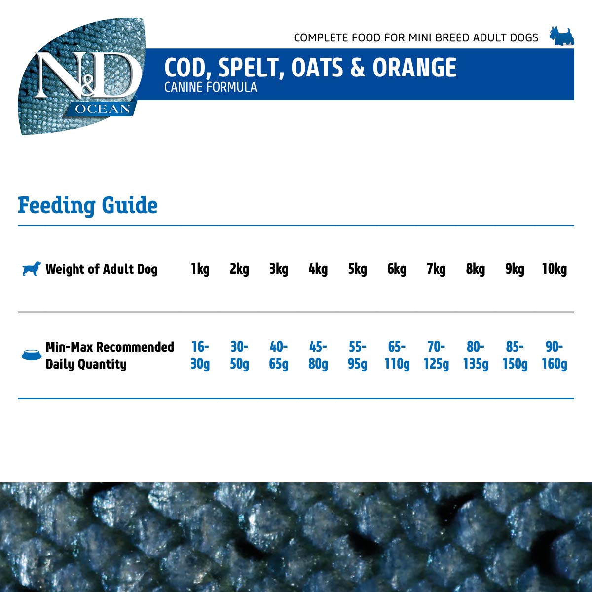 Farmina Cod Spelt Oats Orange Adult Mini: conservantes naturales para frescura.