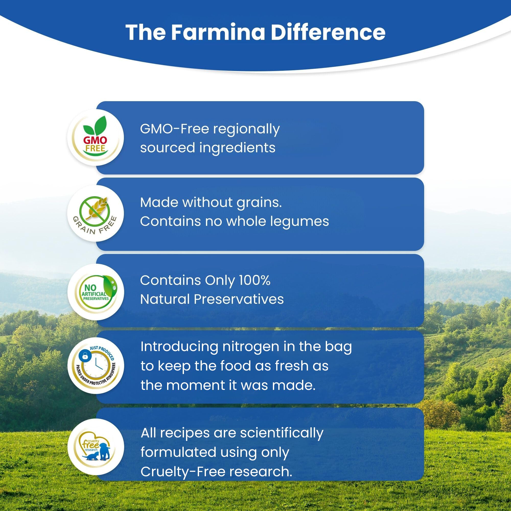 Farmina Natural & Delicious croquetas crujientes para experiencia de comida agradable