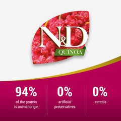 Farmina N&D Skin&Coat ingredientes naturales para nutrición equilibrada.