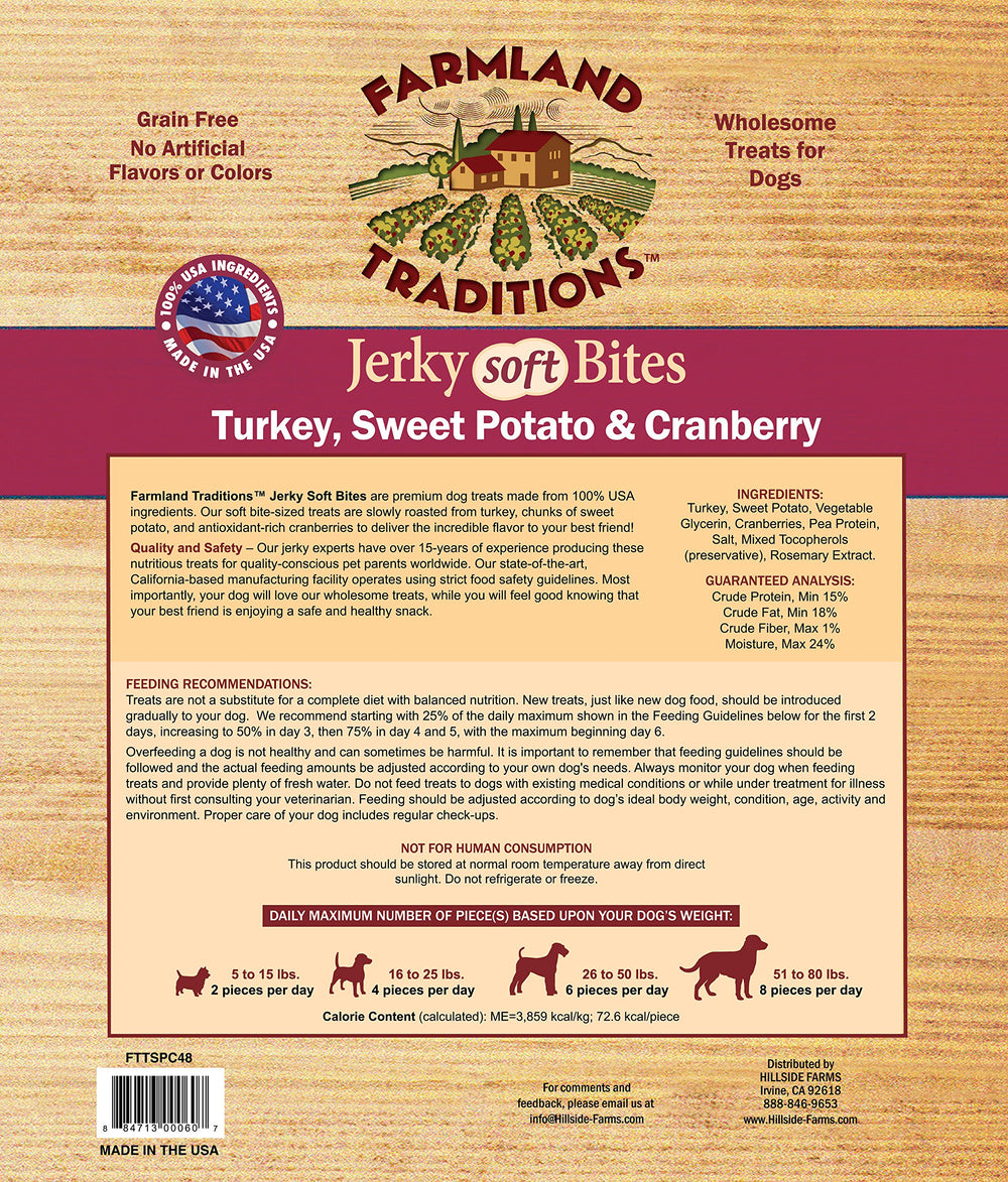 Farmland Traditions envase USA; presentación conveniente para perros.
