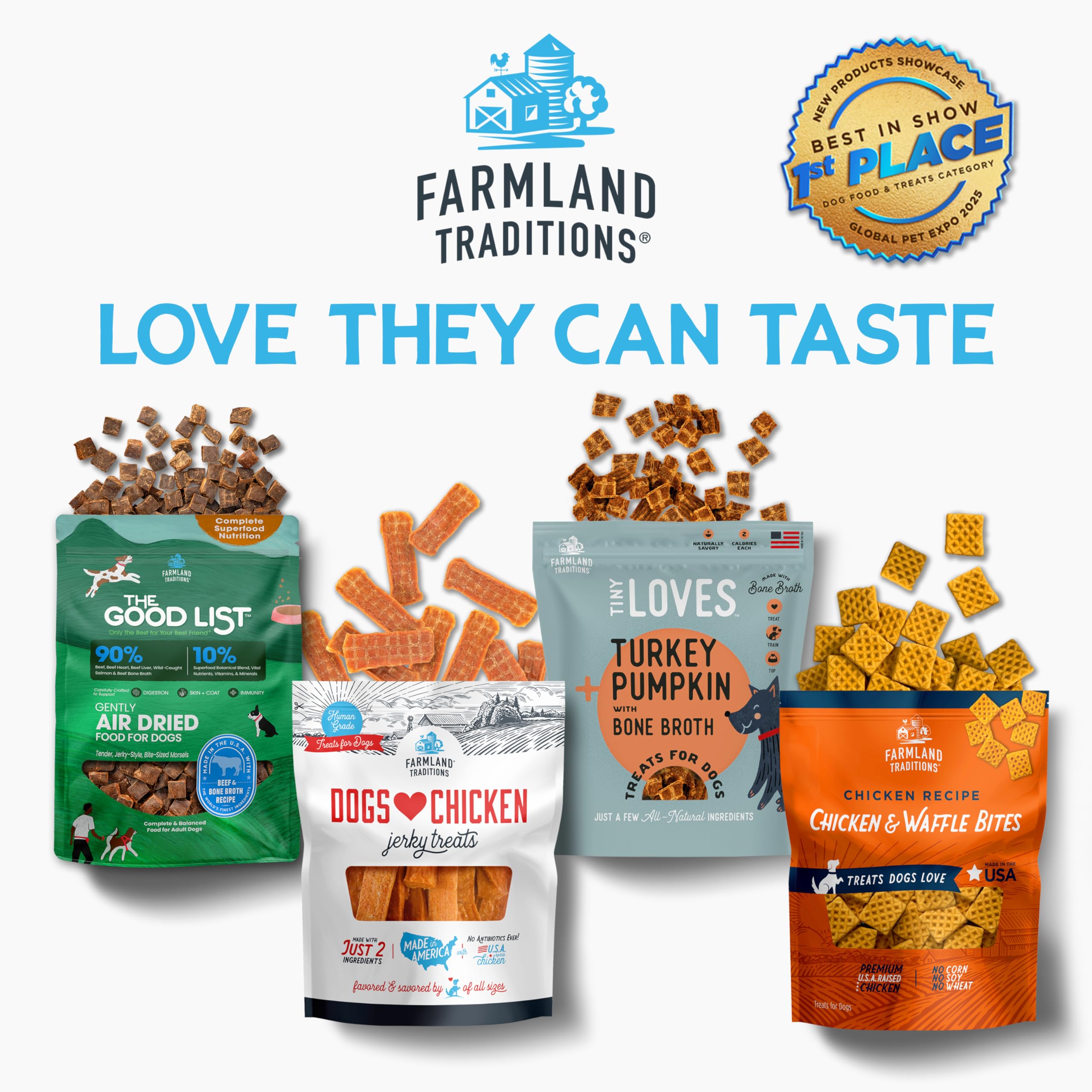 Farmland Traditions jerky para entrenamiento.