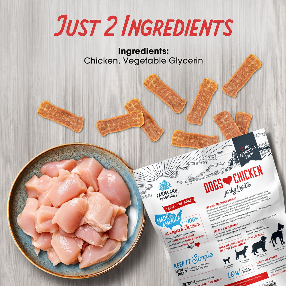 Pollo criado en EE. UU. para Farmland Traditions, jerky de alta calidad.