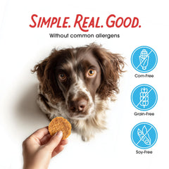 Jerky sin cereales ni alérgenos Farmland Traditions, opción segura para perros sensibles.