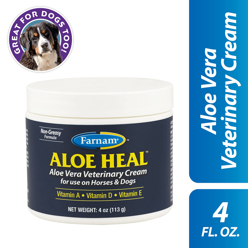 Aplicación de Aloe Heal Farnam para irritaciones y piel sensible de caballos y perros