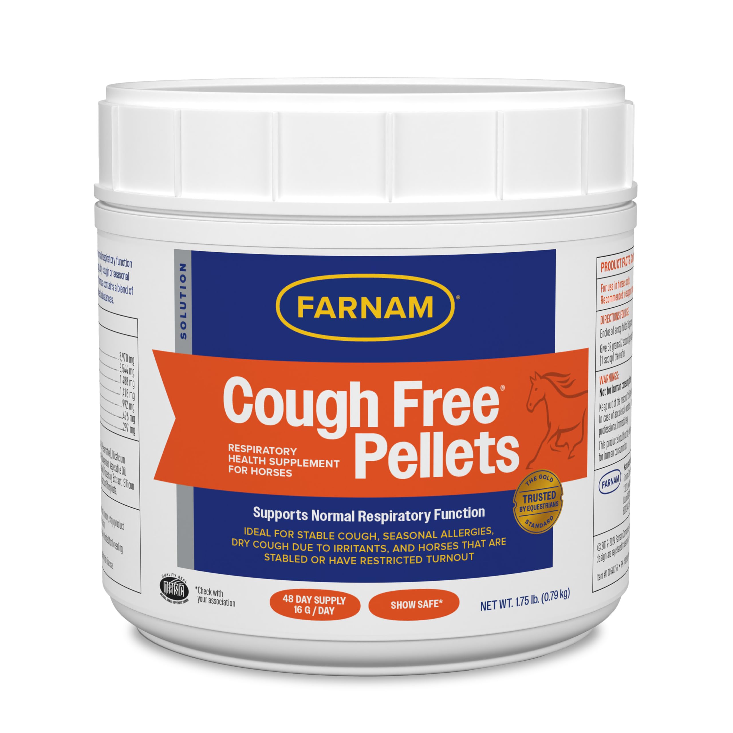 Farnam Cough Free: granulos en botella para uso diario y cómodo consumo.