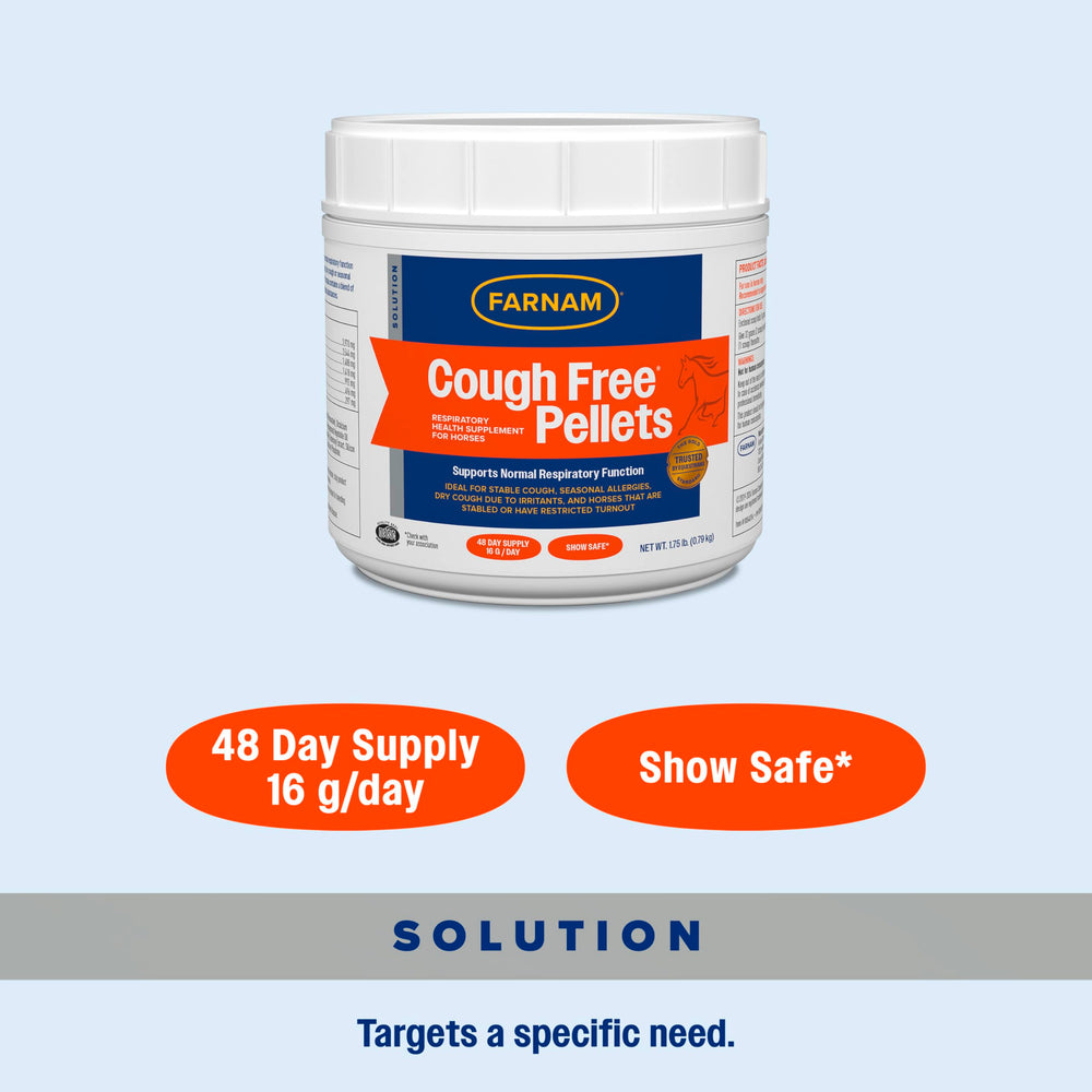 Detalle de textura de granulos Farnam Cough Free.