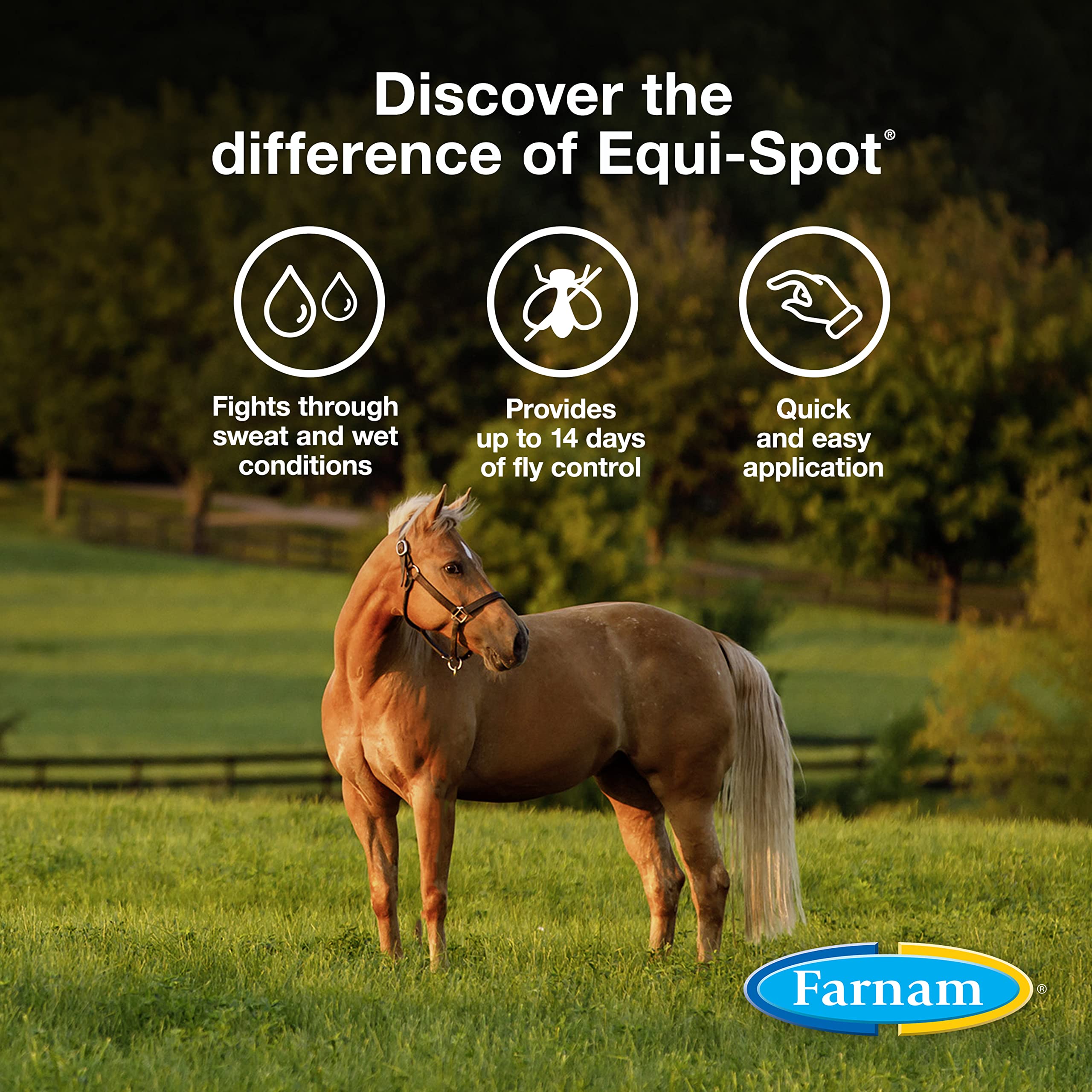 Farnam Equi-Spot control de garrapatas para caballos, reducción de exposición.
