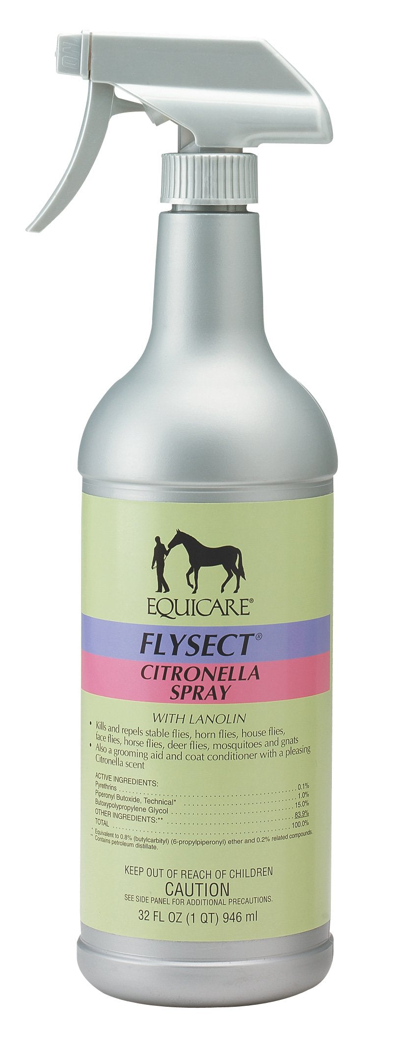 Farnam Equicare Flysect Citronella Spray en botella para uso externo, repela moscas