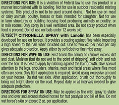 Etiqueta legible de Flysect Citronella Spray para uso fácil