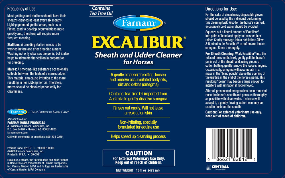 Farnam Excalibur limpiador de vaina, aplicación fácil para higiene diaria del caballo.