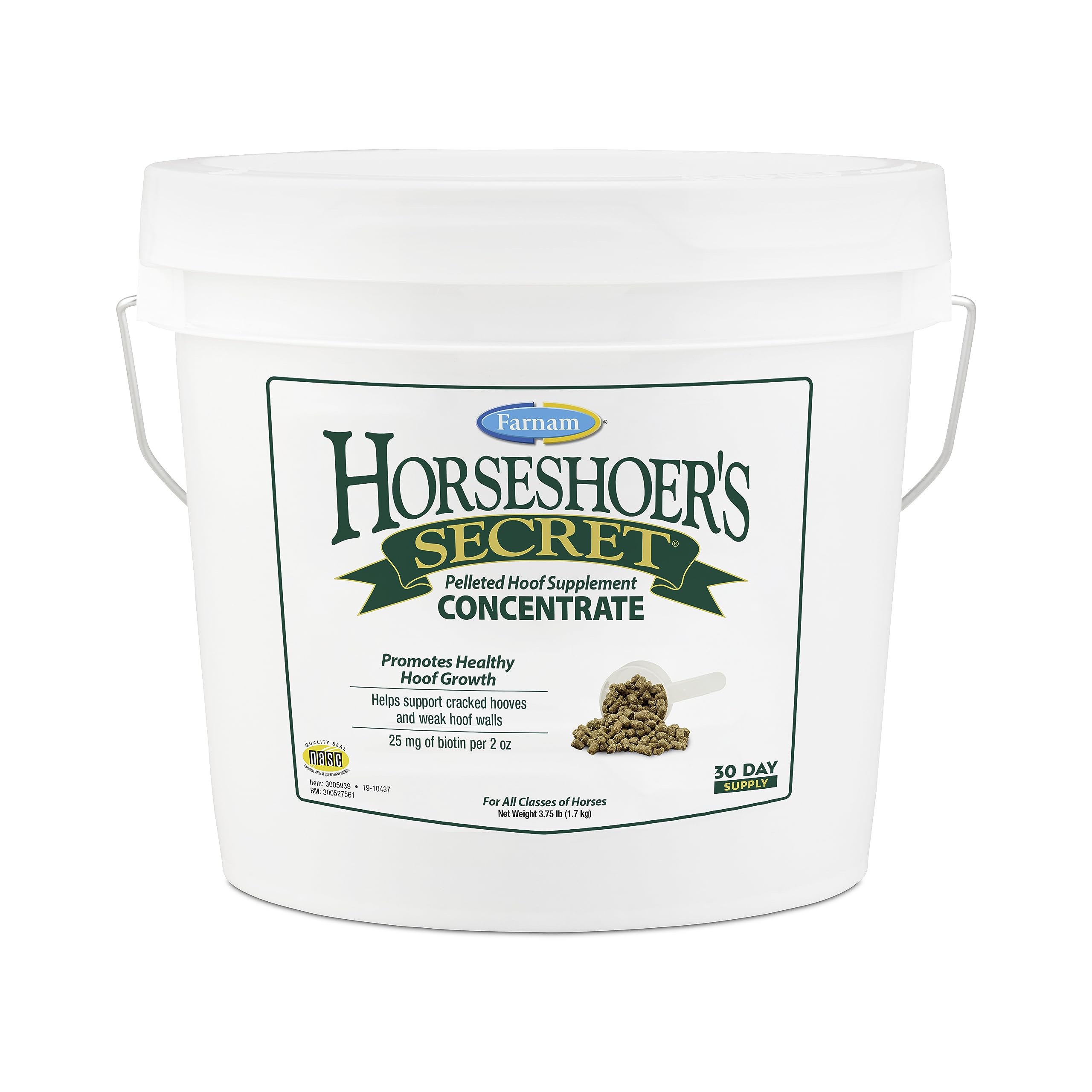 Farnam Horseshoer's Secret: botella de suplemento para cascos sanos.