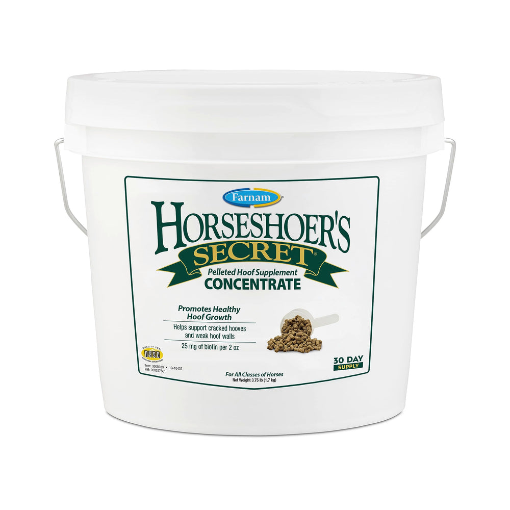 Farnam Horseshoer's Secret: botella de suplemento para cascos sanos.