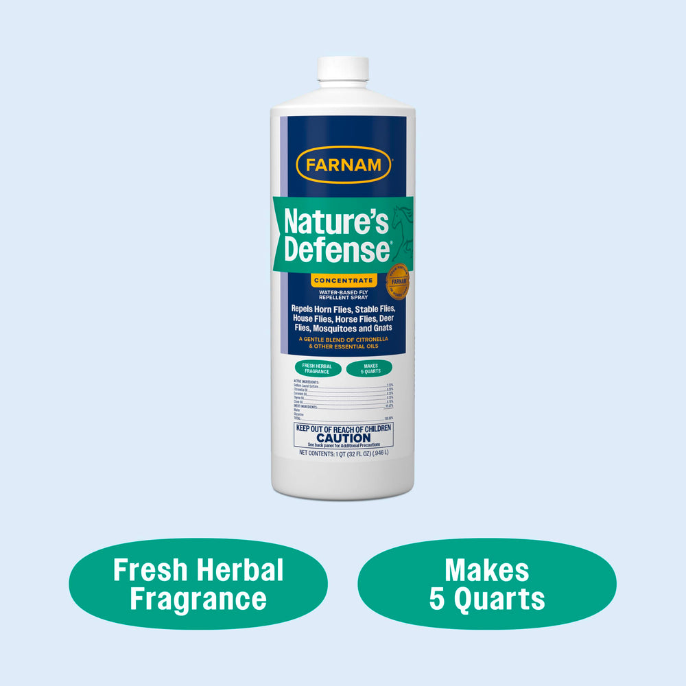 Aplicación en piel sensible; fórmula suave Farnam Nature’s Defense.