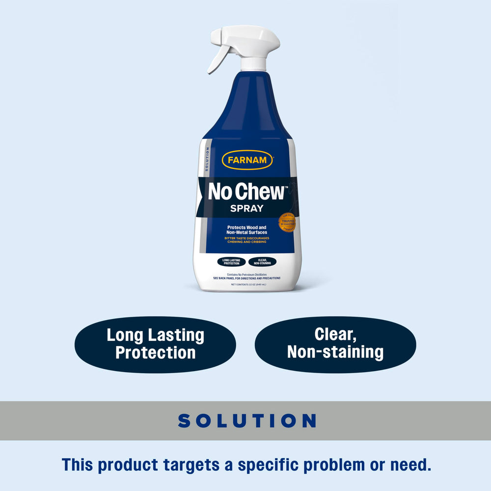 Spray claro Farnam No Chew que no mancha las superficies
