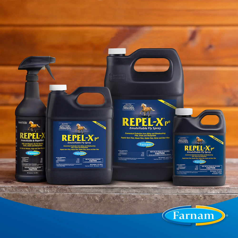 Aplicación suave en cara y orejas de caballos con Repel-Xpe.
