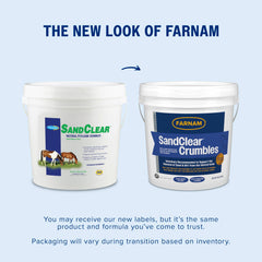 Porciones de Farnam SandClear Crumbles para dosificación precisa.
