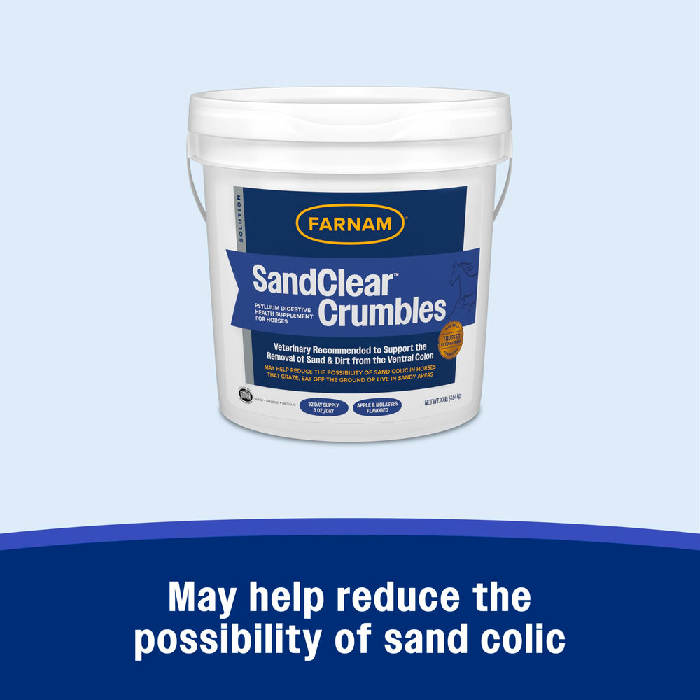 Sabor manzana-melaza de Farnam SandClear Crumbles facilita la administración.