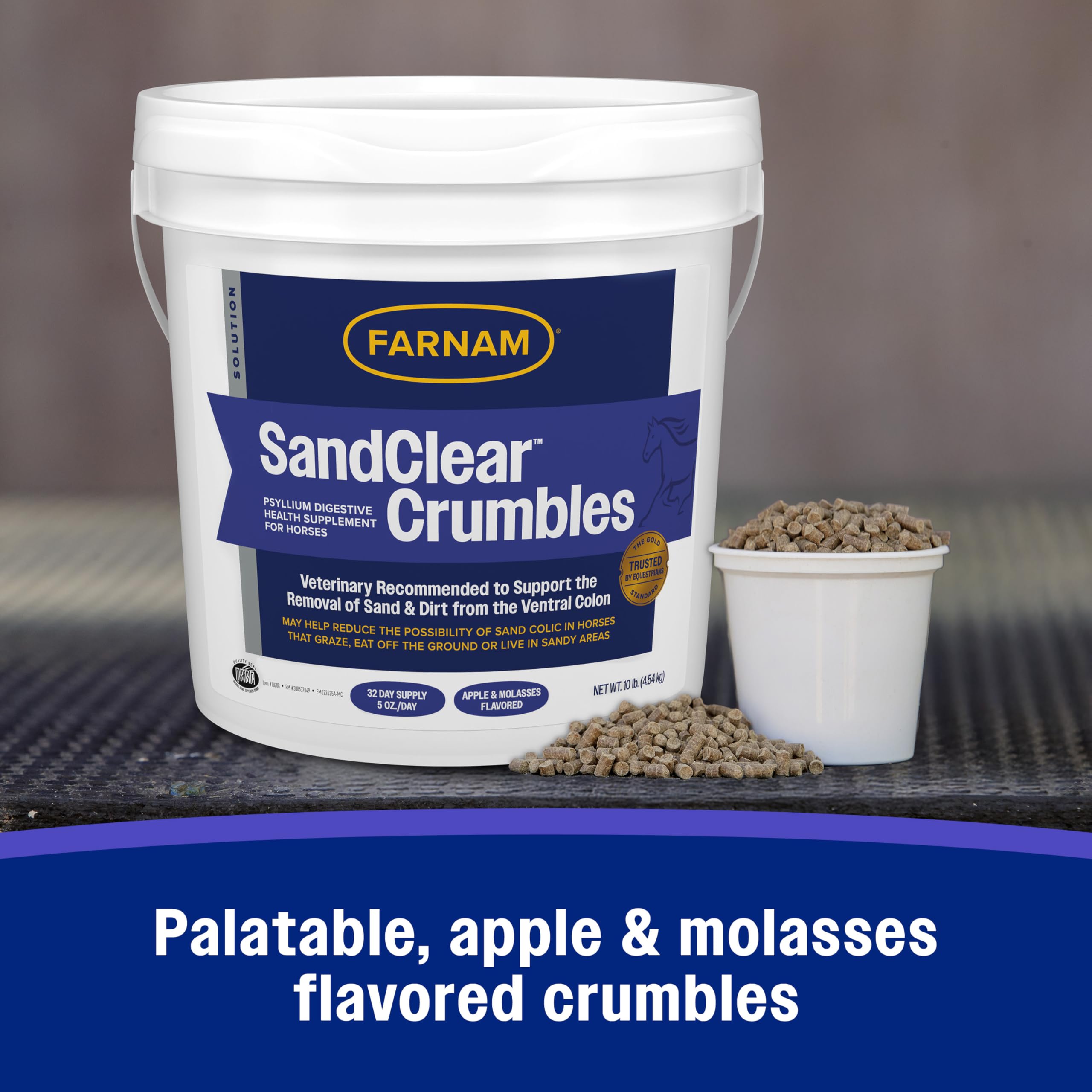 SandClear Crumbles servido en cuenco, fácil de dar al caballo.