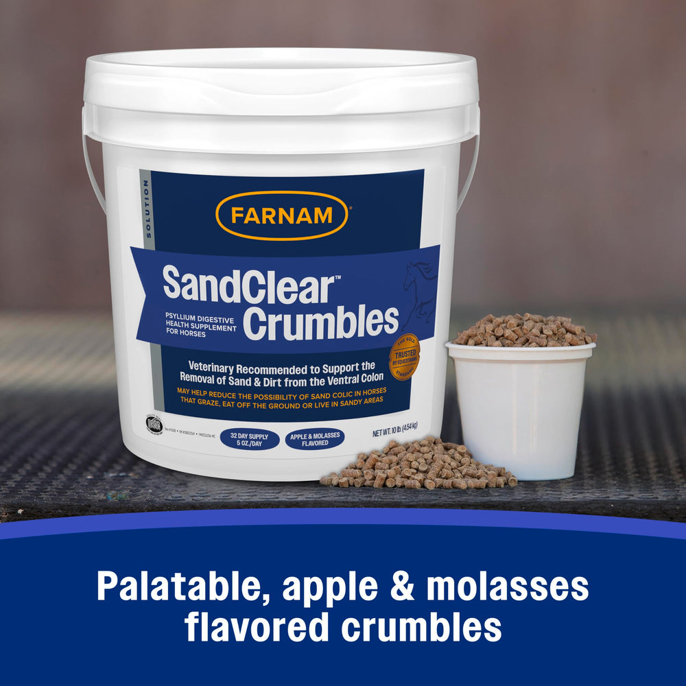 SandClear Crumbles servido en cuenco, fácil de dar al caballo.