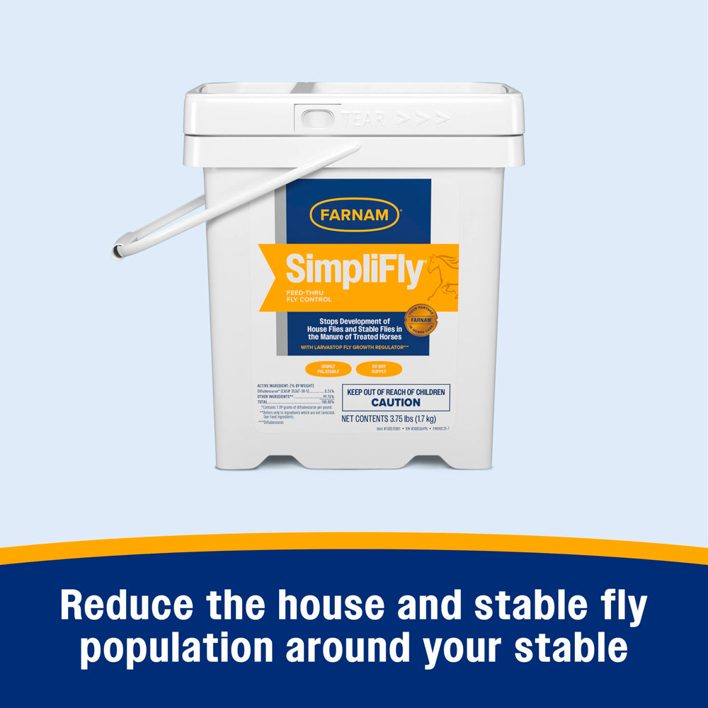 Farnam SimpliFly: balde de 3,75 lb para uso diario en caballos.