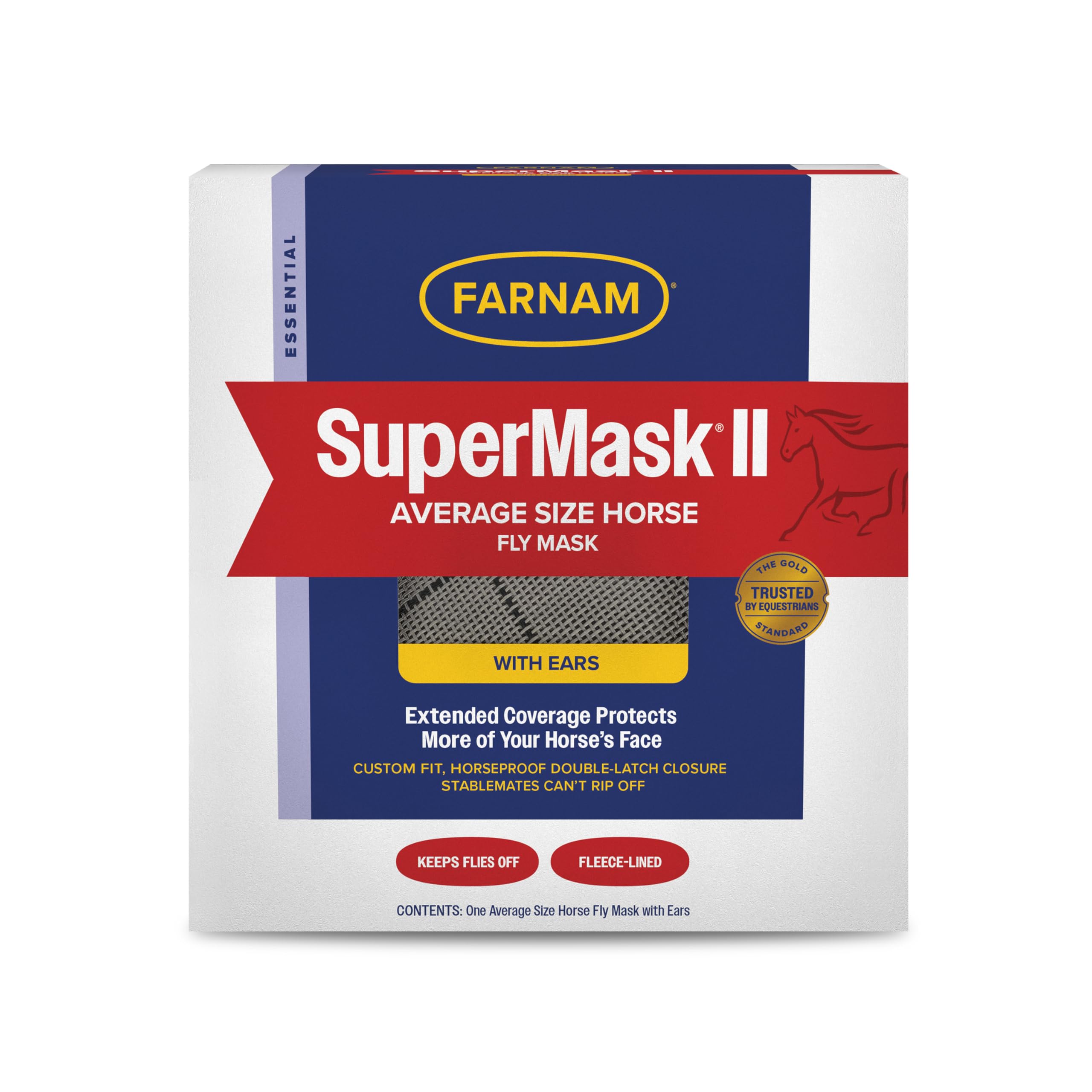Farnam SuperMask II con cobertura amplia de cara para protección contra insectos.