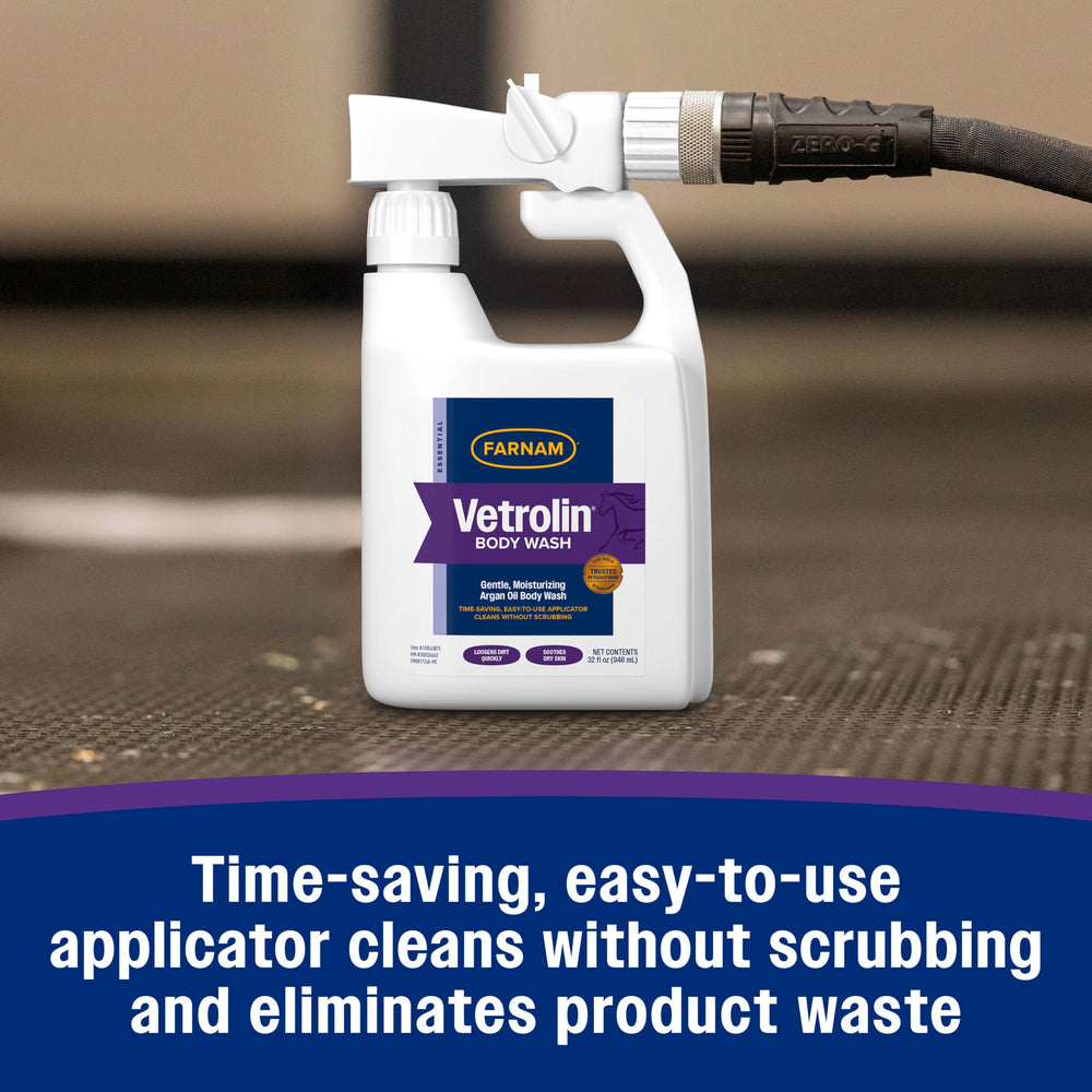 Farnam Vetrolin Body Wash para caballos y perros, cuidado del pelaje.