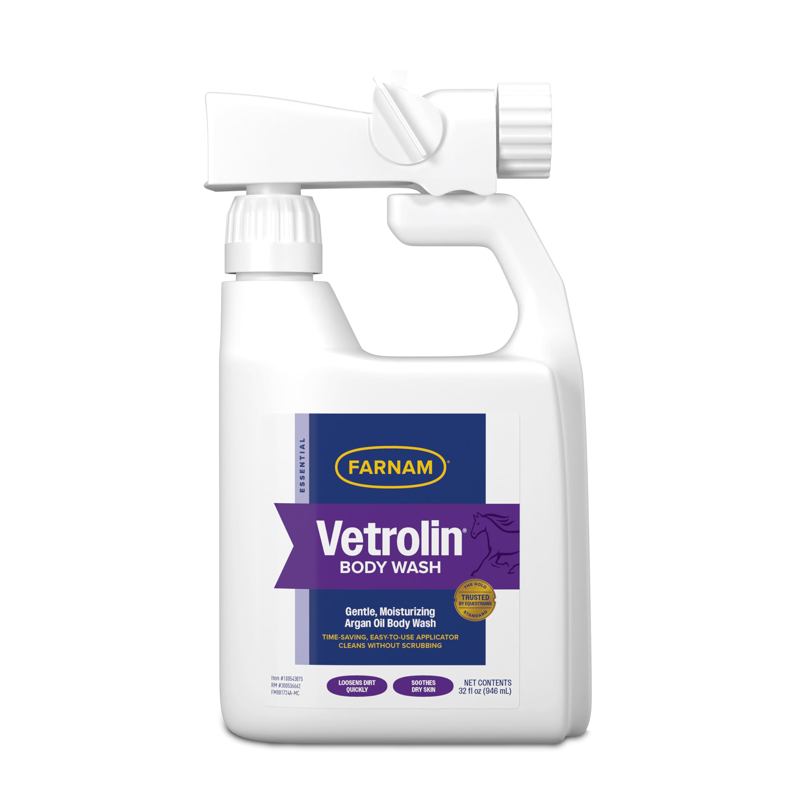 Farnam Vetrolin Body Wash con dispensador, limpieza rápida y suave.