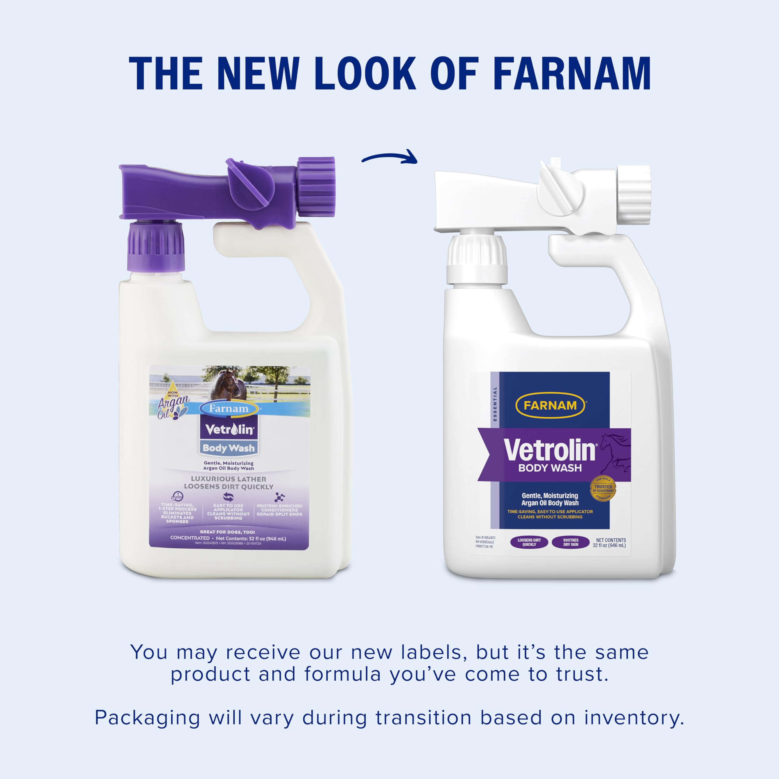 Espuma generosa de Farnam Vetrolin Body Wash para limpieza profunda.