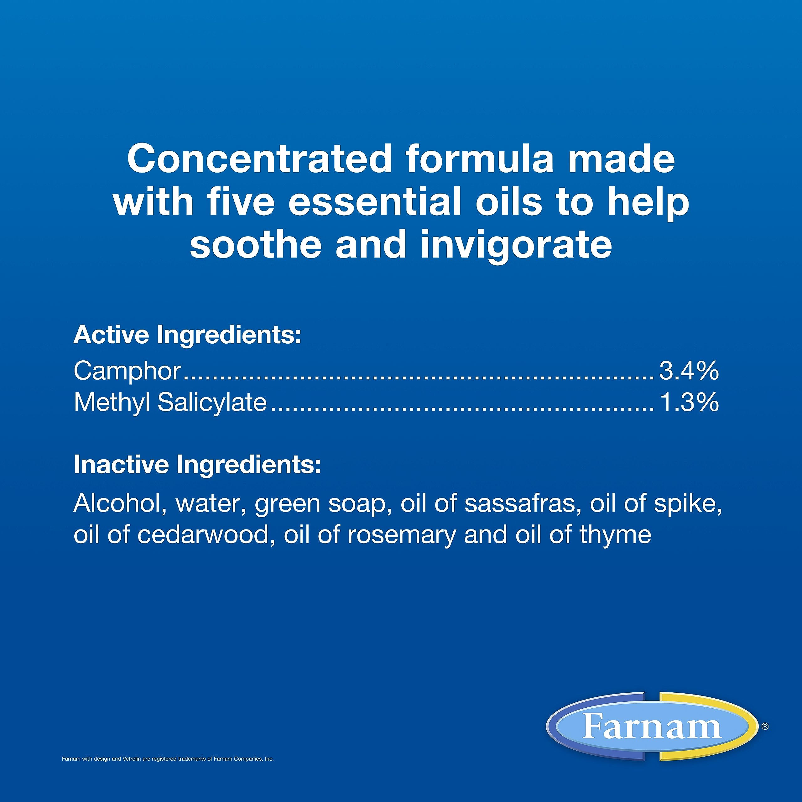 Aceites esenciales de Vetrolin en un linimento calmante.