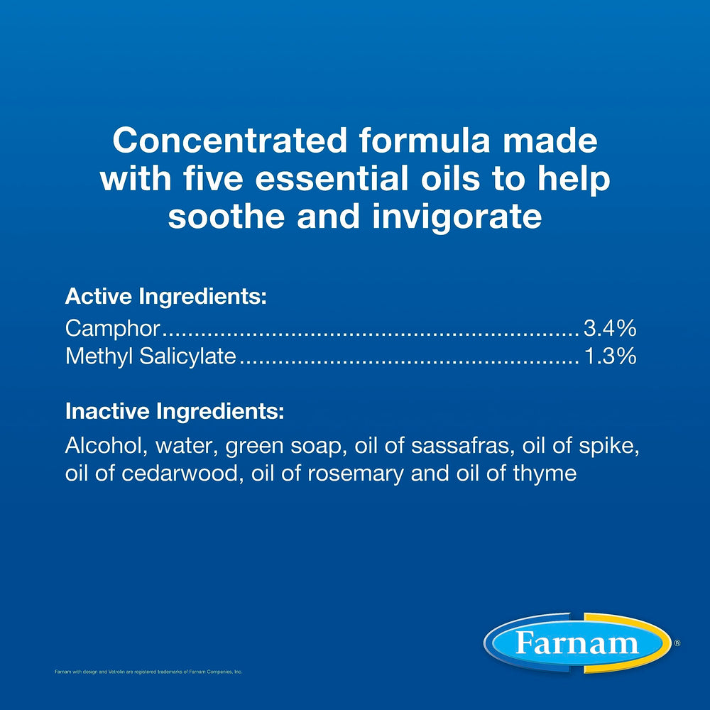 Aceites esenciales de Vetrolin en un linimento calmante.