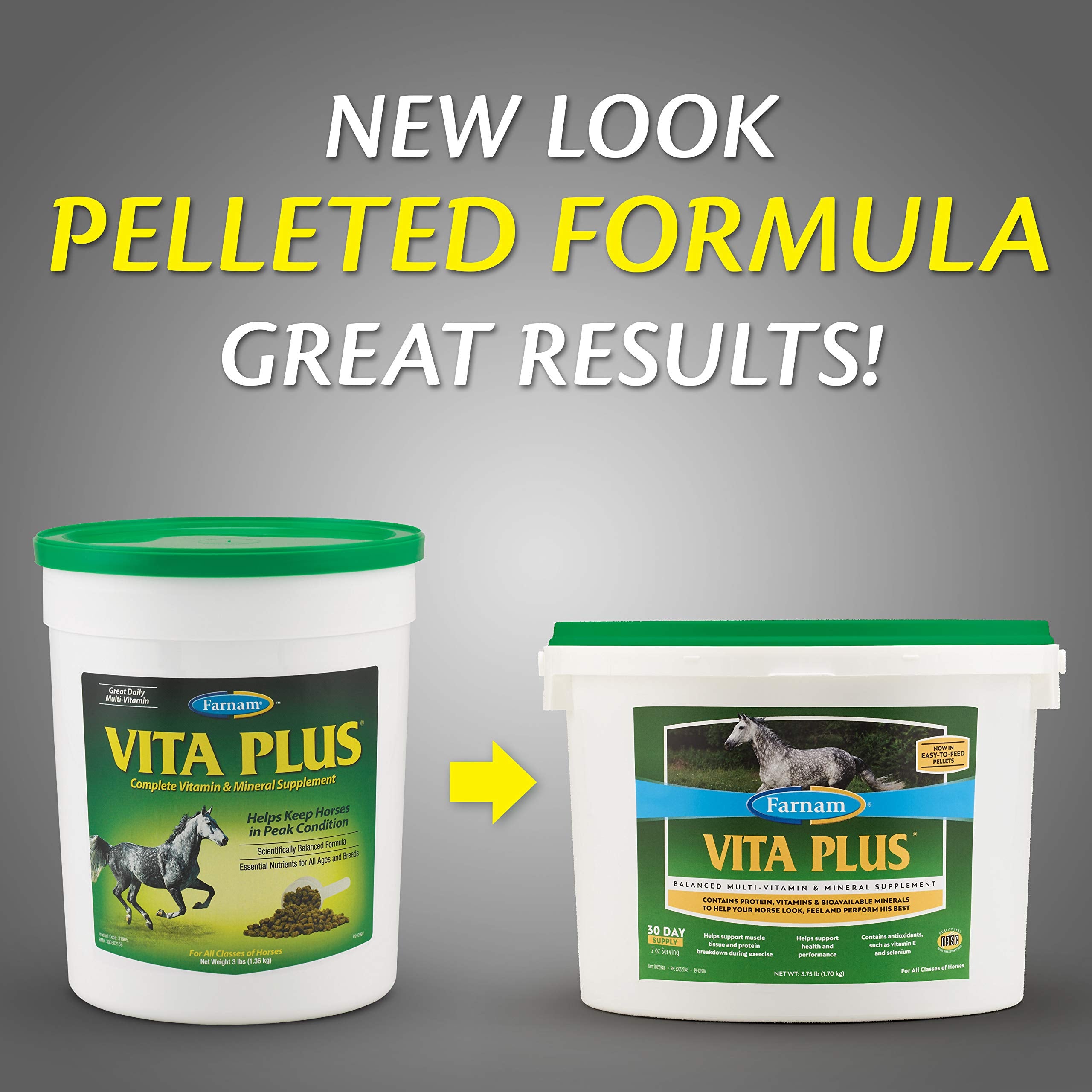 Textura de granulado de Farnam Vita Plus para alimentación sencilla.
