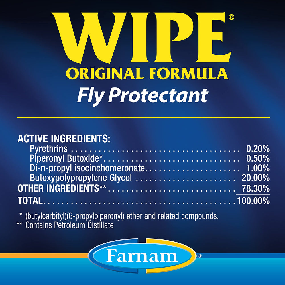 Farnam Wipe Original: repelente para caballos contra moscas y garrapatas.