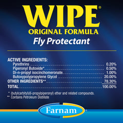 Farnam Wipe Original: repelente para caballos contra moscas y garrapatas.