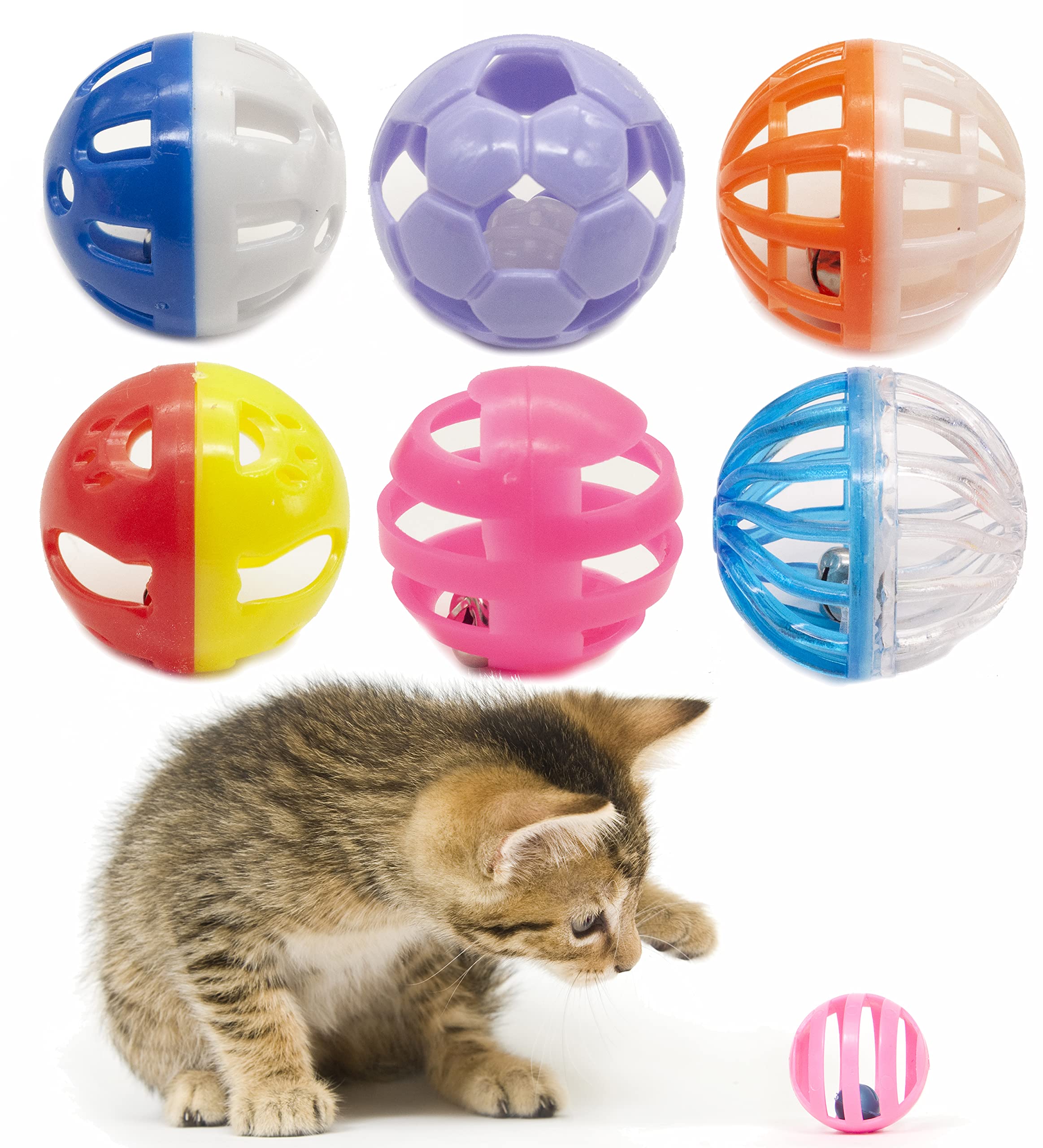 Fashion's Talk bolas plásticas de 1,5" para gatito, varios estilos para tu mascota.