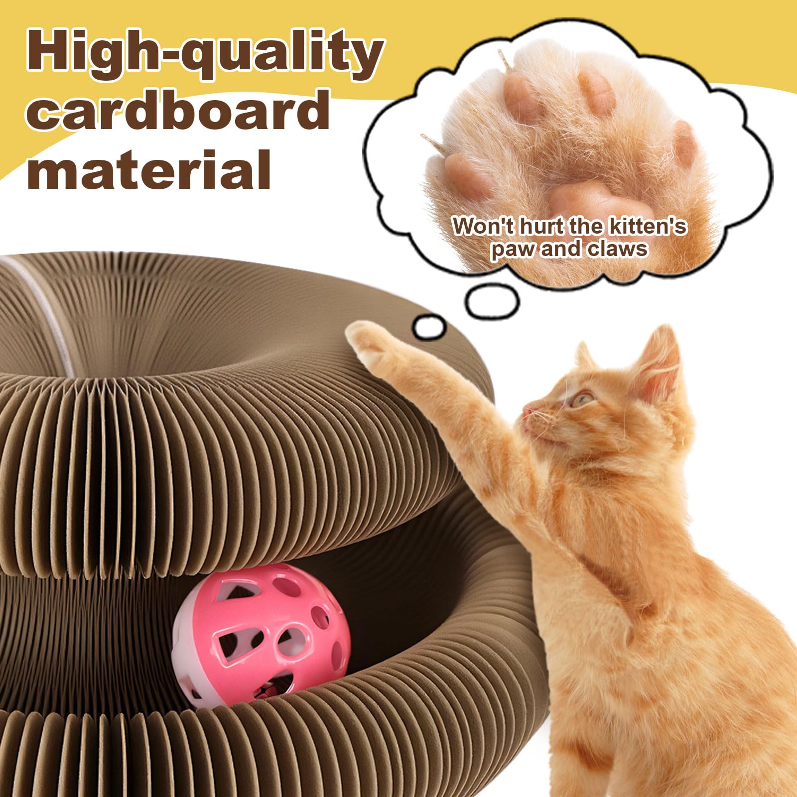 FATIRO: juego-gato con sonido de bola y campana para estímulo sensorial.