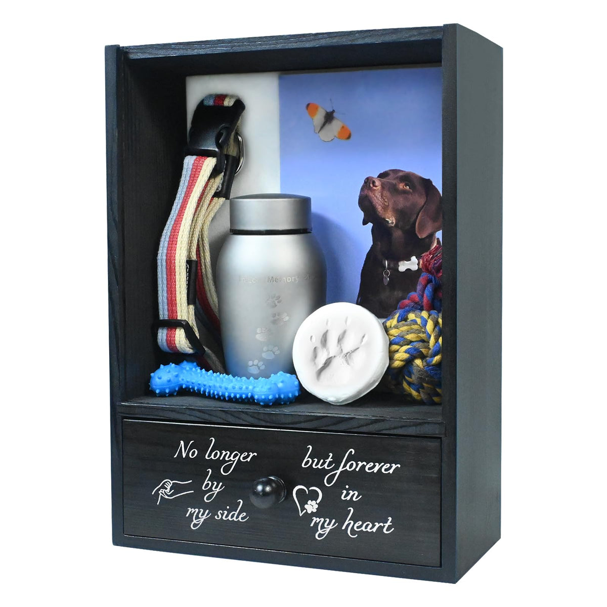 Favonuovy memorial box frente: vista frontal elegante para honrar a tu mascota