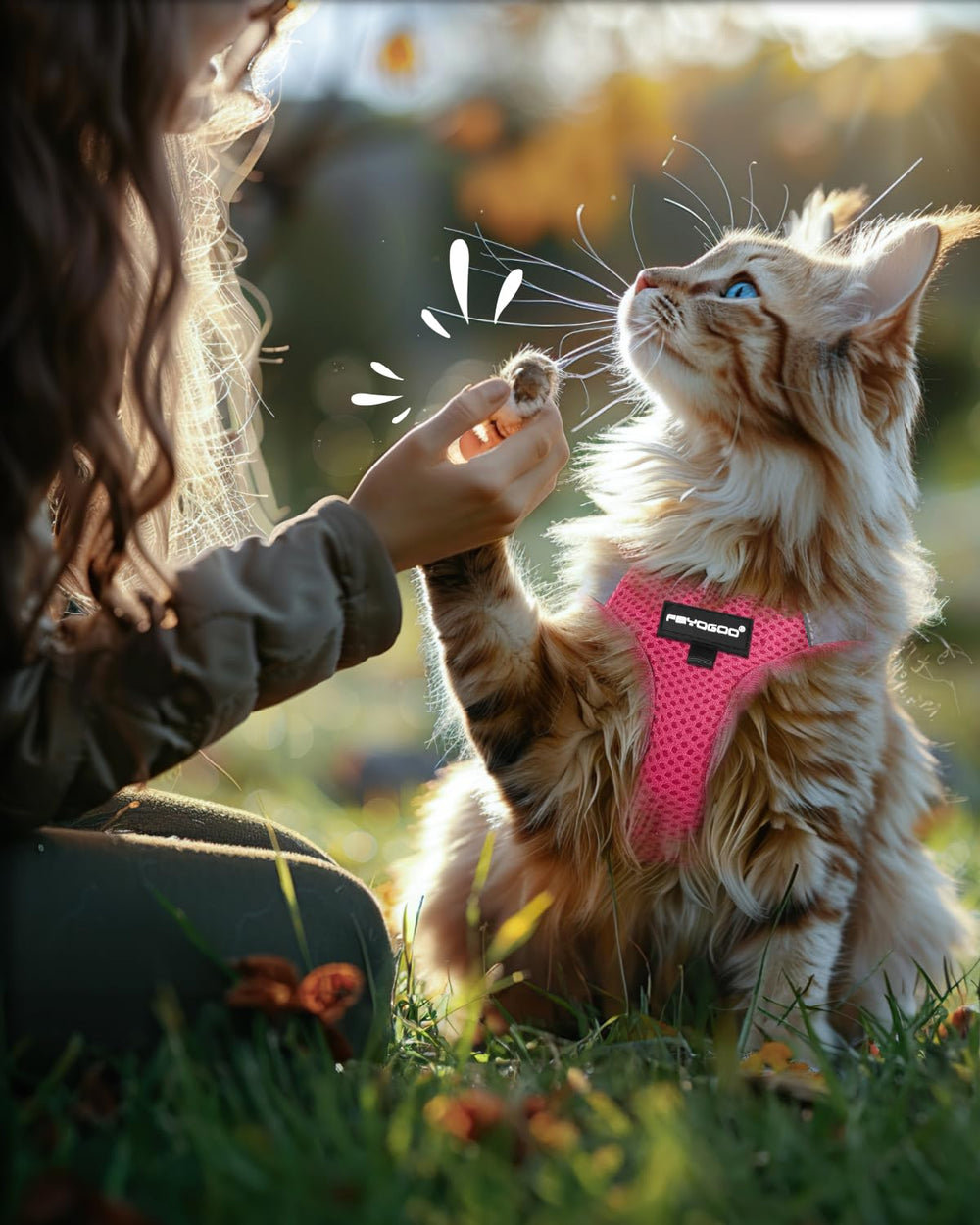 FAYOGOO diseño de arnés rosa liso, estilo práctico para mascotas