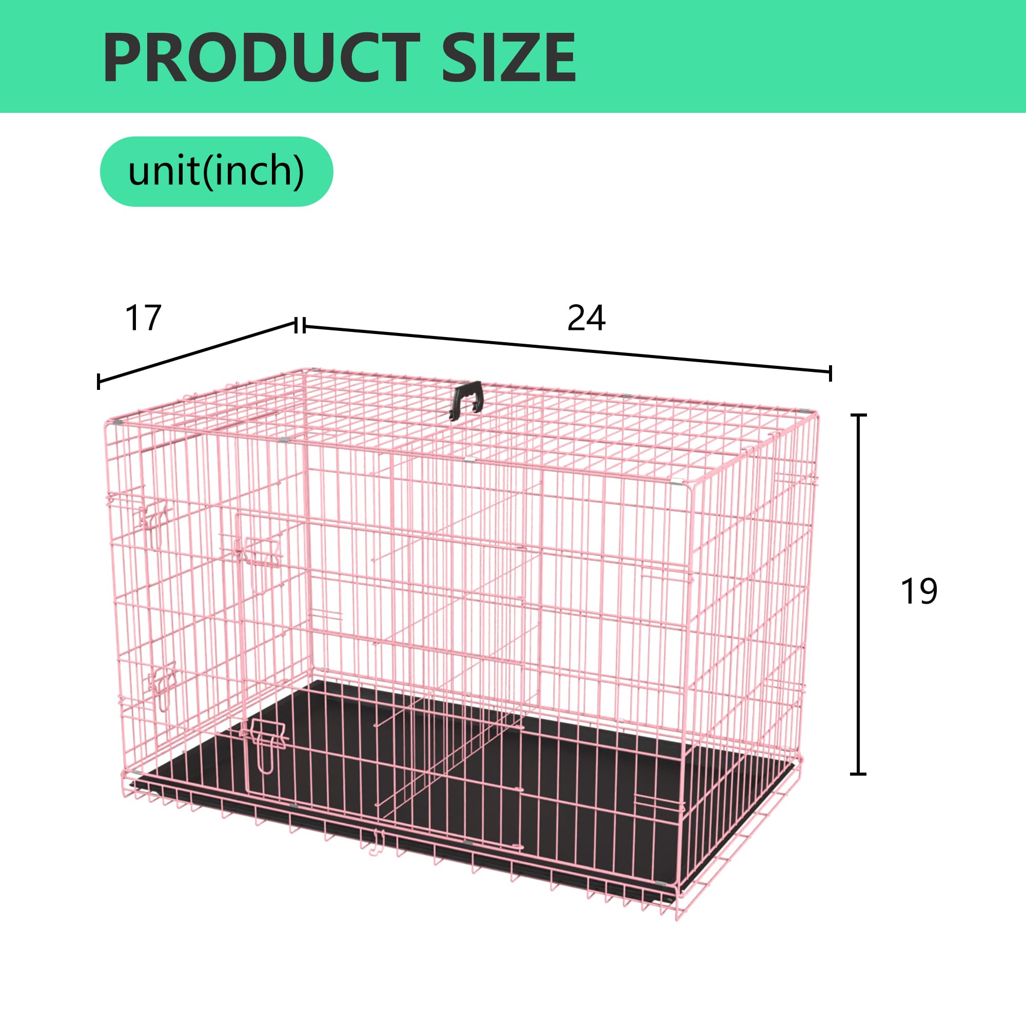 FDW caja para perros 24 pulgadas, diseño compacto para espacios pequeños.