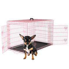 FDW caja para perros 24 pulgadas, frente con doble puerta, entrada rápida.
